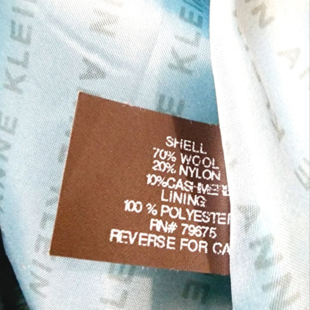 [22] NWT Anne Klein Cashmere Blend Lined Coat - Picture 11 of 11